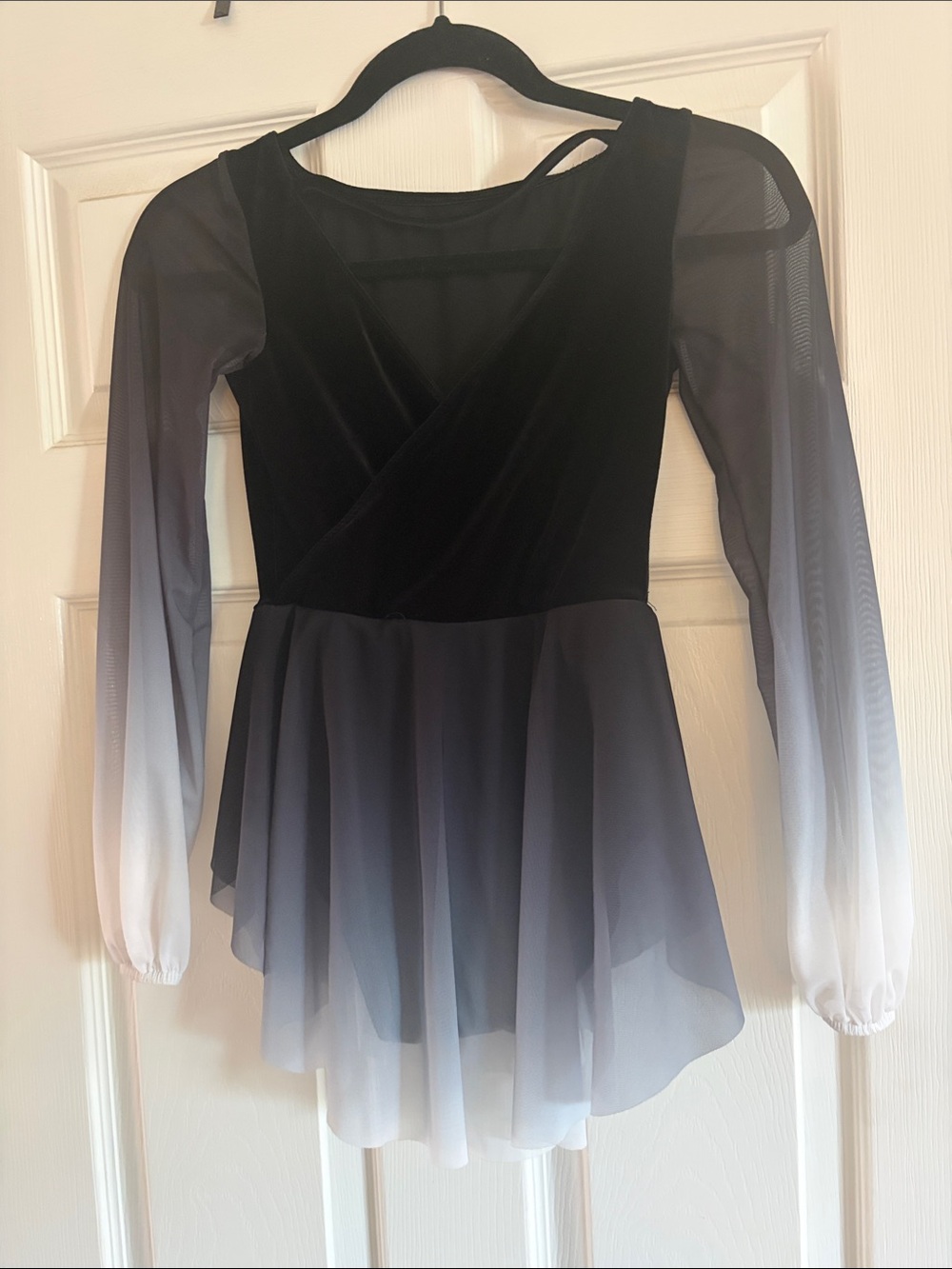Weissman Black Velvet Bodice Ombre Skater Dress - Picture 3 of 6